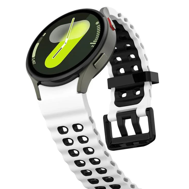 Ocean Dual-Row Hole Two Color Silicone Watch Band, For Samsung Galaxy Watch 7 40 / 44mm