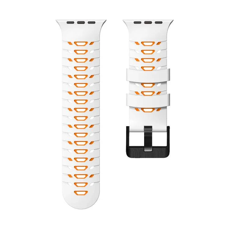Correia de Relógio em Silicone Trapezoidal Bicolor, Para Apple Watch 46mm / 49mm / 45mm / 44mm
