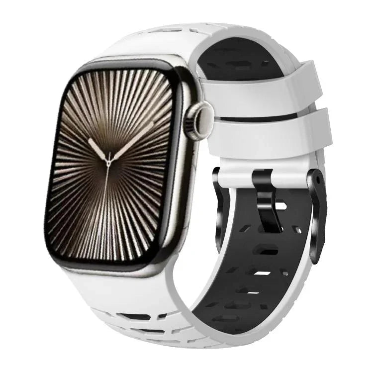 Correia de Relógio em Silicone Trapezoidal Bicolor, Para Apple Watch 46mm / 49mm / 45mm / 44mm