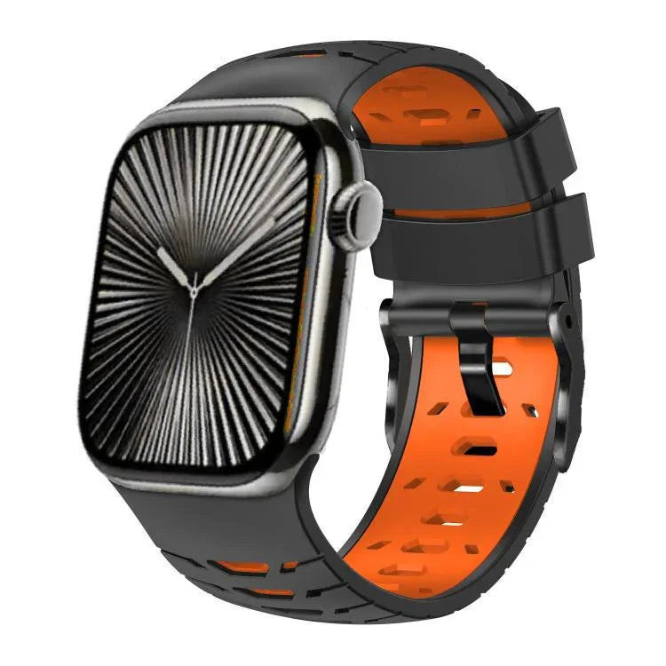 Correia de Relógio em Silicone Trapezoidal Bicolor, Para Apple Watch 46mm / 49mm / 45mm / 44mm
