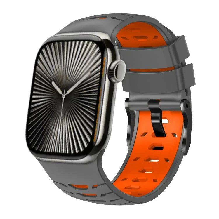 Correia de Relógio em Silicone Trapezoidal Bicolor, Para Apple Watch 46mm / 49mm / 45mm / 44mm