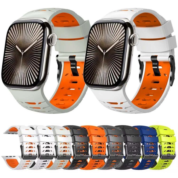 Correia de Relógio em Silicone Trapezoidal Bicolor, Para Apple Watch 46mm / 49mm / 45mm / 44mm
