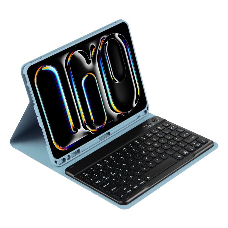 Capa de Couro para Tablet com Teclado Bluetooth Retroiluminado Colorido, Para iPad Air 11 2024 / Air 11 2025, Para iPad Air 5 / Air 4 10.9