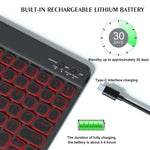 Capa de Couro para Tablet com Teclado Bluetooth Retroiluminado Colorido, Para iPad Air 11 2024 / Air 11 2025, Para iPad Air 5 / Air 4 10.9