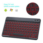 Capa de Couro para Tablet com Teclado Bluetooth Retroiluminado Colorido, Para iPad Air 11 2024 / Air 11 2025, Para iPad Air 5 / Air 4 10.9