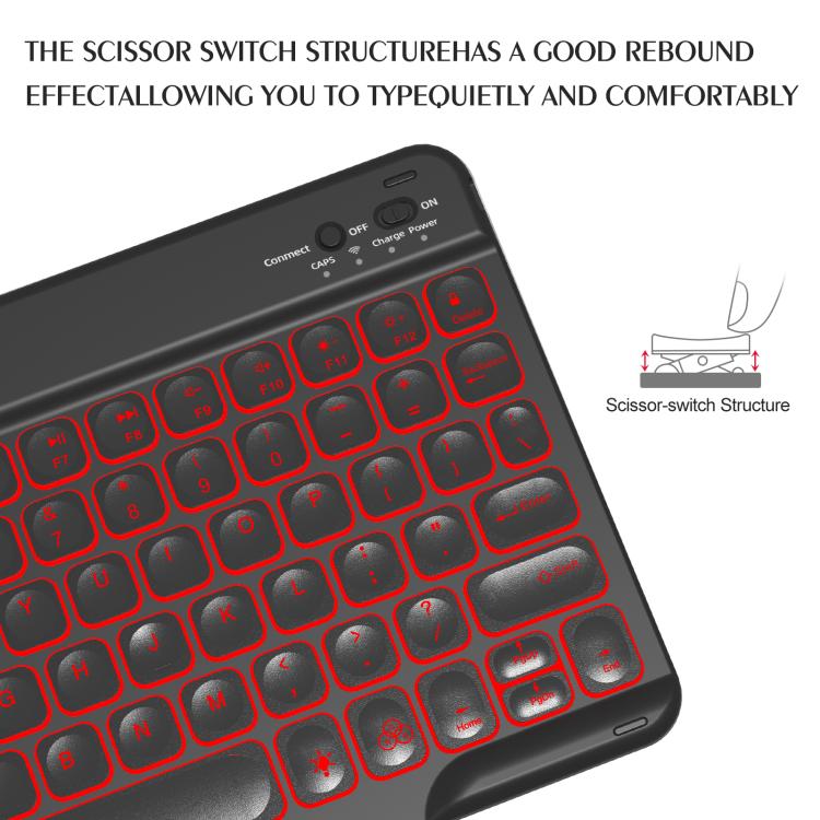 Capa de Couro para Tablet com Teclado Bluetooth Retroiluminado Colorido, Para iPad Air 11 2024 / Air 11 2025, Para iPad Air 5 / Air 4 10.9