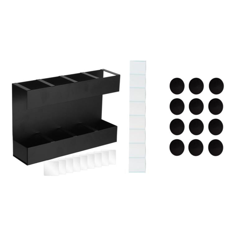 Organizador de Talheres de Metal com Quatro Divisórias para Palhinhas, Suporte de Armazenamento para Cozinha com 12 Folhas Magnéticas Macias