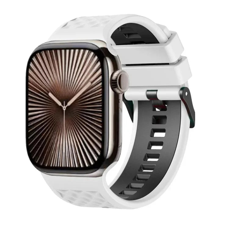 Correia de Relógio em Silicone Bicolor com Textura de Diamante, Para Apple Watch 46mm / 49mm / 45mm / 44mm
