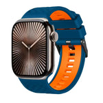 Correia de Relógio em Silicone Bicolor com Textura de Diamante, Para Apple Watch 46mm / 49mm / 45mm / 44mm