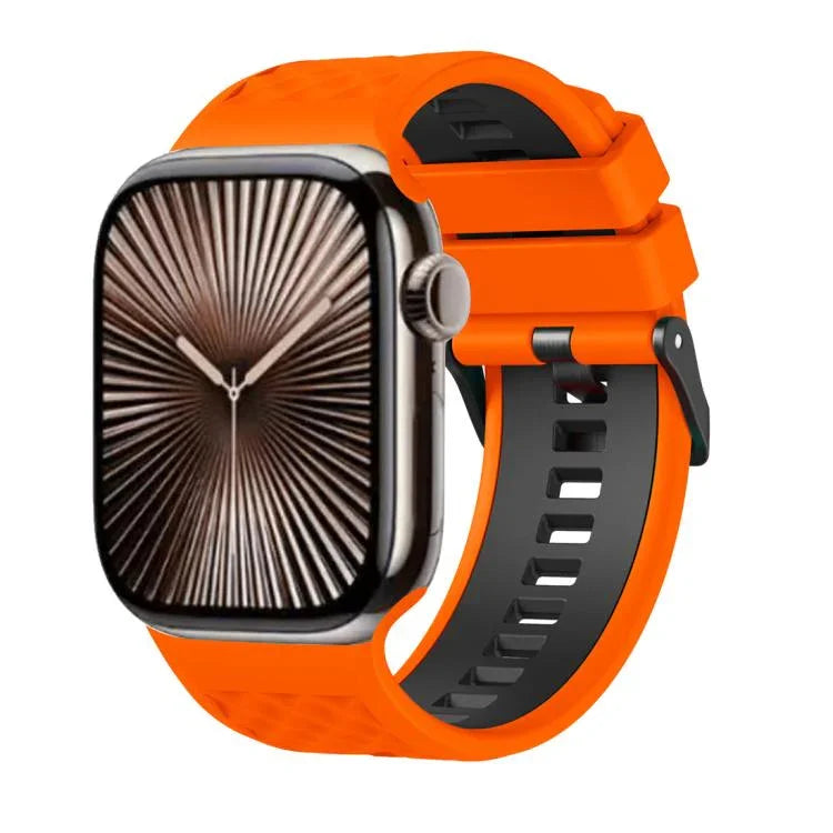 Correia de Relógio em Silicone Bicolor com Textura de Diamante, Para Apple Watch 46mm / 49mm / 45mm / 44mm