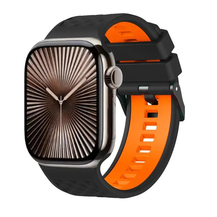 Correia de Relógio em Silicone Bicolor com Textura de Diamante, Para Apple Watch 46mm / 49mm / 45mm / 44mm