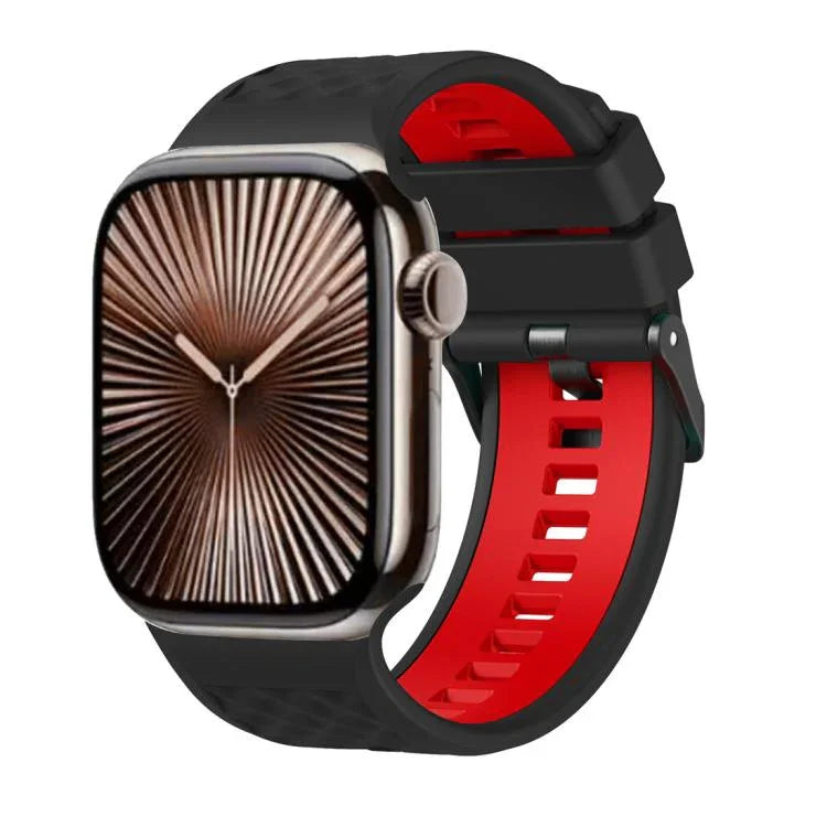 Correia de Relógio em Silicone Bicolor com Textura de Diamante, Para Apple Watch 46mm / 49mm / 45mm / 44mm