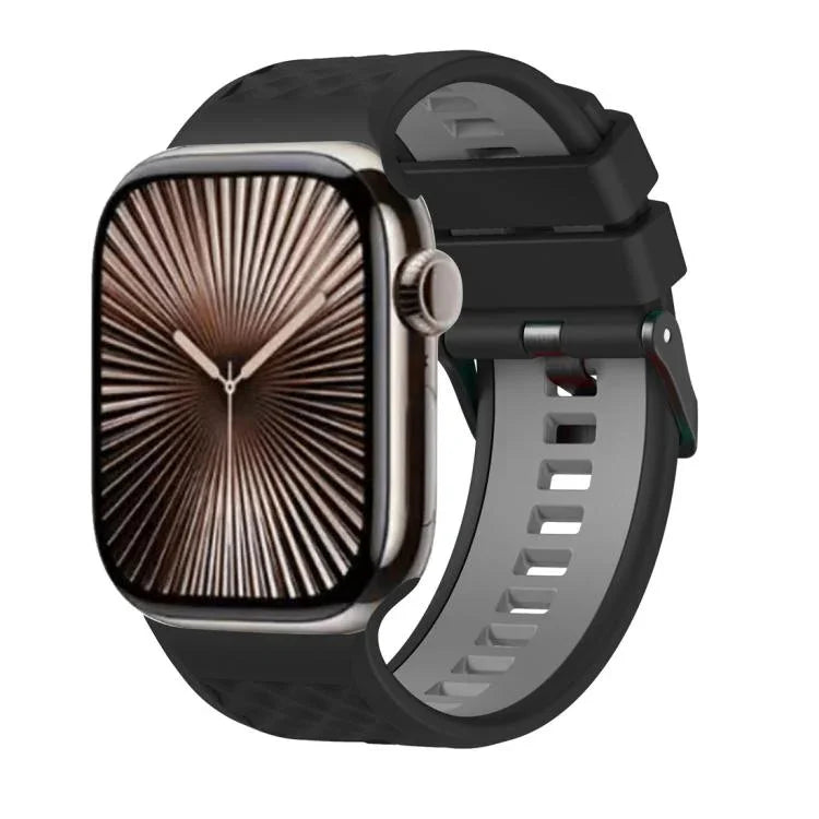 Correia de Relógio em Silicone Bicolor com Textura de Diamante, Para Apple Watch 46mm / 49mm / 45mm / 44mm