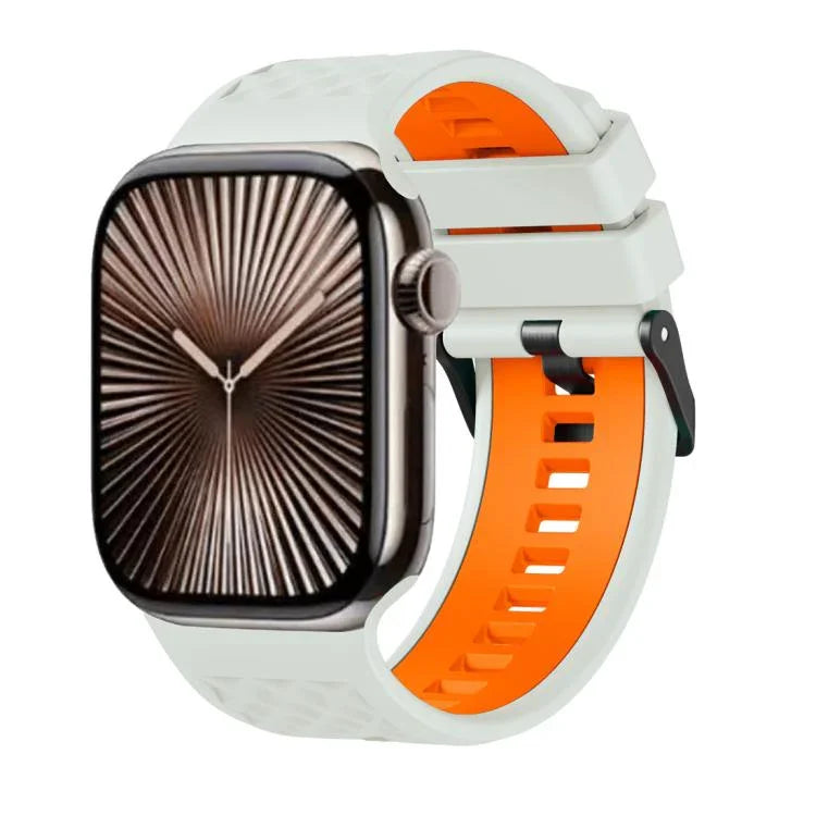 Correia de Relógio em Silicone Bicolor com Textura de Diamante, Para Apple Watch 46mm / 49mm / 45mm / 44mm