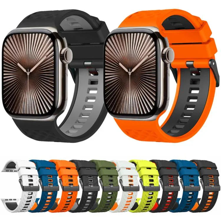 Correia de Relógio em Silicone Bicolor com Textura de Diamante, Para Apple Watch 46mm / 49mm / 45mm / 44mm