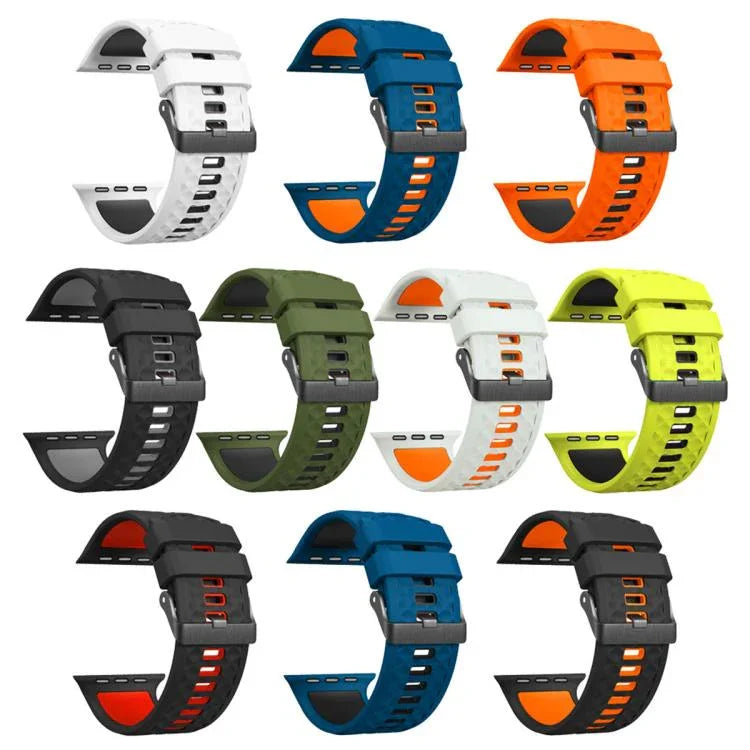 Correia de Relógio em Silicone Bicolor com Textura de Diamante, Para Apple Watch 46mm / 49mm / 45mm / 44mm