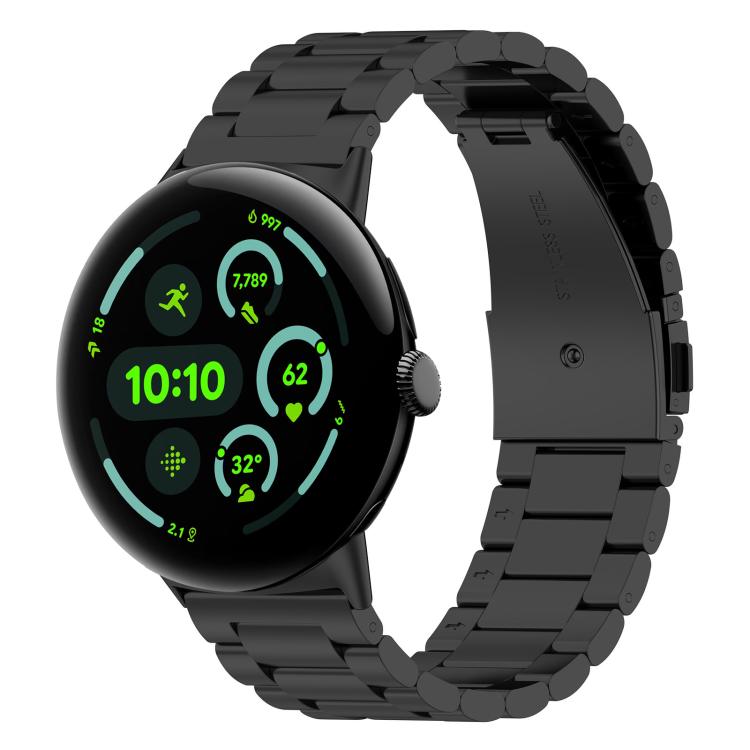 Pulseira de Metal com Três Contas e Libertação Rápida xDfind, Para Google Pixel Watch 4 / 3 45mm, Para Google Pixel Watch 4 / 3 / 2 / 1 41mm