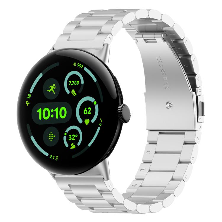 Pulseira de Metal com Três Contas e Libertação Rápida xDfind, Para Google Pixel Watch 4 / 3 45mm, Para Google Pixel Watch 4 / 3 / 2 / 1 41mm