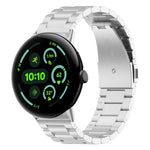 Pulseira de Metal com Três Contas e Libertação Rápida xDfind, Para Google Pixel Watch 4 / 3 45mm, Para Google Pixel Watch 4 / 3 / 2 / 1 41mm