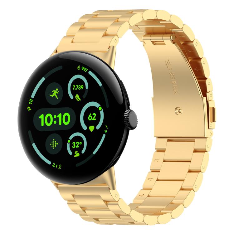 Pulseira de Metal com Três Contas e Libertação Rápida xDfind, Para Google Pixel Watch 4 / 3 45mm, Para Google Pixel Watch 4 / 3 / 2 / 1 41mm