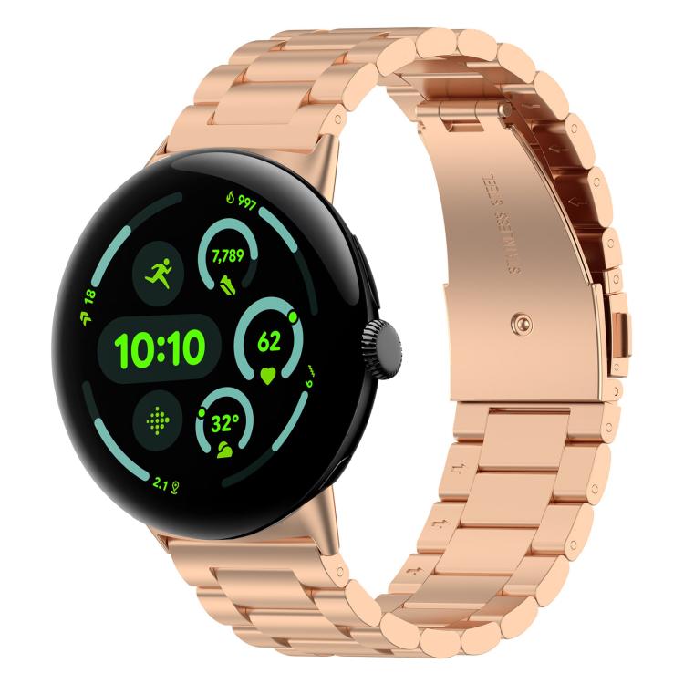 Pulseira de Metal com Três Contas e Libertação Rápida xDfind, Para Google Pixel Watch 4 / 3 45mm, Para Google Pixel Watch 4 / 3 / 2 / 1 41mm