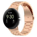 Pulseira de Metal com Três Contas e Libertação Rápida xDfind, Para Google Pixel Watch 4 / 3 45mm, Para Google Pixel Watch 4 / 3 / 2 / 1 41mm