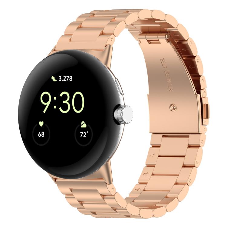 Pulseira de Metal com Três Contas e Libertação Rápida xDfind, Para Google Pixel Watch 4 / 3 45mm, Para Google Pixel Watch 4 / 3 / 2 / 1 41mm