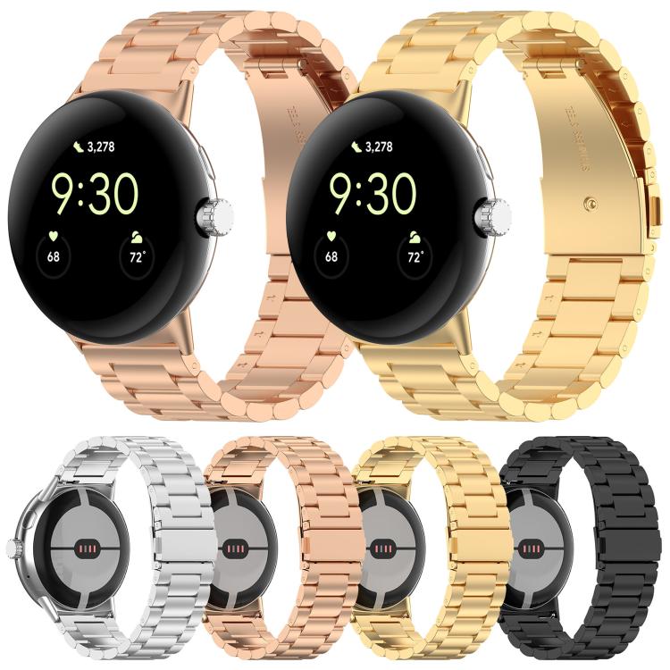 Pulseira de Metal com Três Contas e Libertação Rápida xDfind, Para Google Pixel Watch 4 / 3 45mm, Para Google Pixel Watch 4 / 3 / 2 / 1 41mm