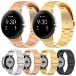Pulseira de Metal com Três Contas e Libertação Rápida xDfind, Para Google Pixel Watch 4 / 3 45mm, Para Google Pixel Watch 4 / 3 / 2 / 1 41mm