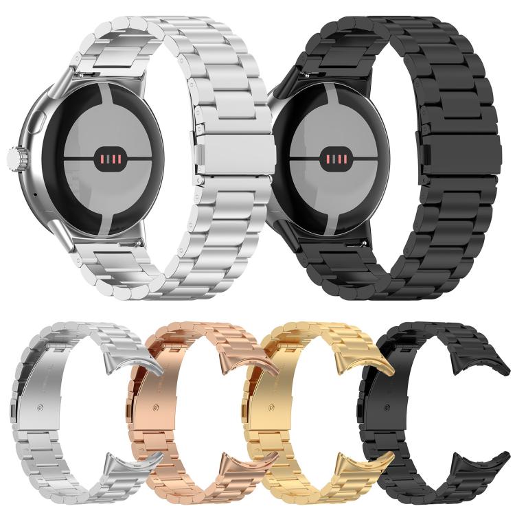 Pulseira de Metal com Três Contas e Libertação Rápida xDfind, Para Google Pixel Watch 4 / 3 45mm, Para Google Pixel Watch 4 / 3 / 2 / 1 41mm