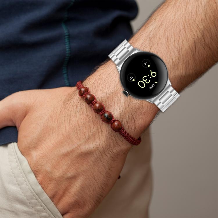 Pulseira de Metal com Três Contas e Libertação Rápida xDfind, Para Google Pixel Watch 4 / 3 45mm, Para Google Pixel Watch 4 / 3 / 2 / 1 41mm