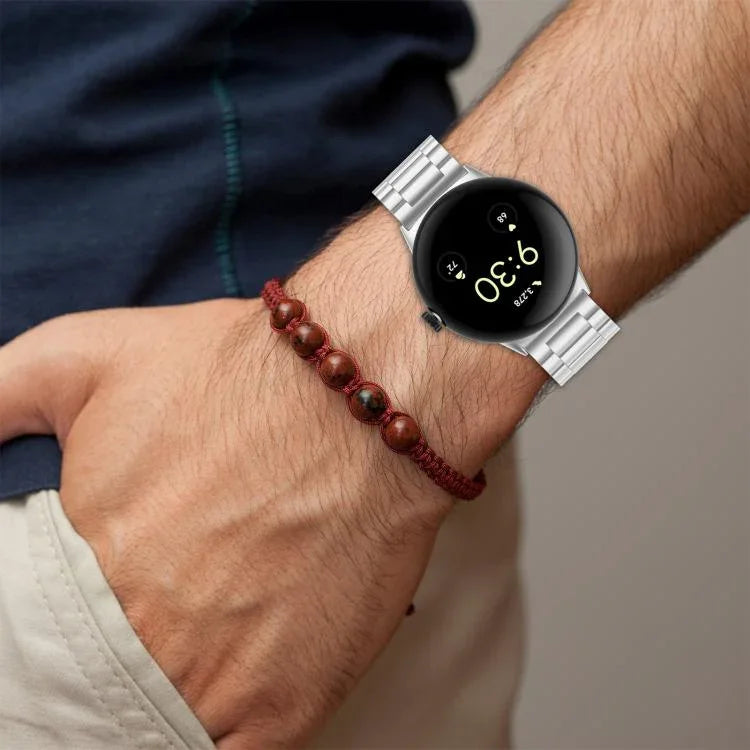 Pulseira de Metal com Três Contas e Libertação Rápida xDfind, Para Google Pixel Watch 4 / 3 45mm, Para Google Pixel Watch 4 / 3 / 2 / 1 41mm