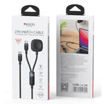 Cabo de Carregamento 2 em 1 Yesido CA136C 60W USB-C / Tipo-C para Tipo-C & iWatch, CA136C