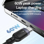 Cabo de Carregamento 2 em 1 Yesido CA136C 60W USB-C / Tipo-C para Tipo-C & iWatch, CA136C