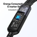 Cabo de Carregamento 2 em 1 Yesido CA136C 60W USB-C / Tipo-C para Tipo-C & iWatch, CA136C