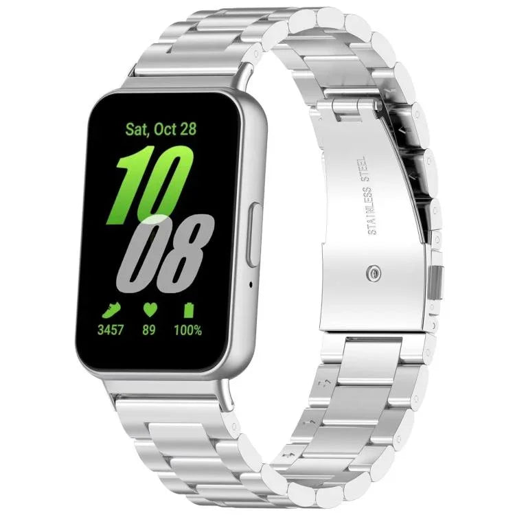 Correia de Relógio em Metal com Três Contas xDfind, Para Samsung Galaxy Watch Ultra 47mm, Para Samsung Galaxy Watch 7 / FE / 6 / 5 / 4, Para Samsung Galaxy Fit3