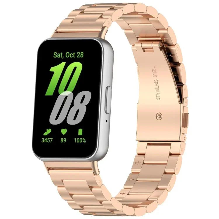 Correia de Relógio em Metal com Três Contas xDfind, Para Samsung Galaxy Watch Ultra 47mm, Para Samsung Galaxy Watch 7 / FE / 6 / 5 / 4, Para Samsung Galaxy Fit3