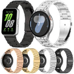 Correia de Relógio em Metal com Três Contas xDfind, Para Samsung Galaxy Watch Ultra 47mm, Para Samsung Galaxy Watch 7 / FE / 6 / 5 / 4, Para Samsung Galaxy Fit3