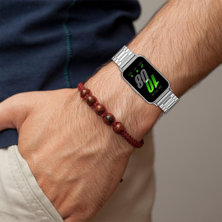 Correia de Relógio em Metal com Três Contas xDfind, Para Samsung Galaxy Watch Ultra 47mm, Para Samsung Galaxy Watch 7 / FE / 6 / 5 / 4, Para Samsung Galaxy Fit3