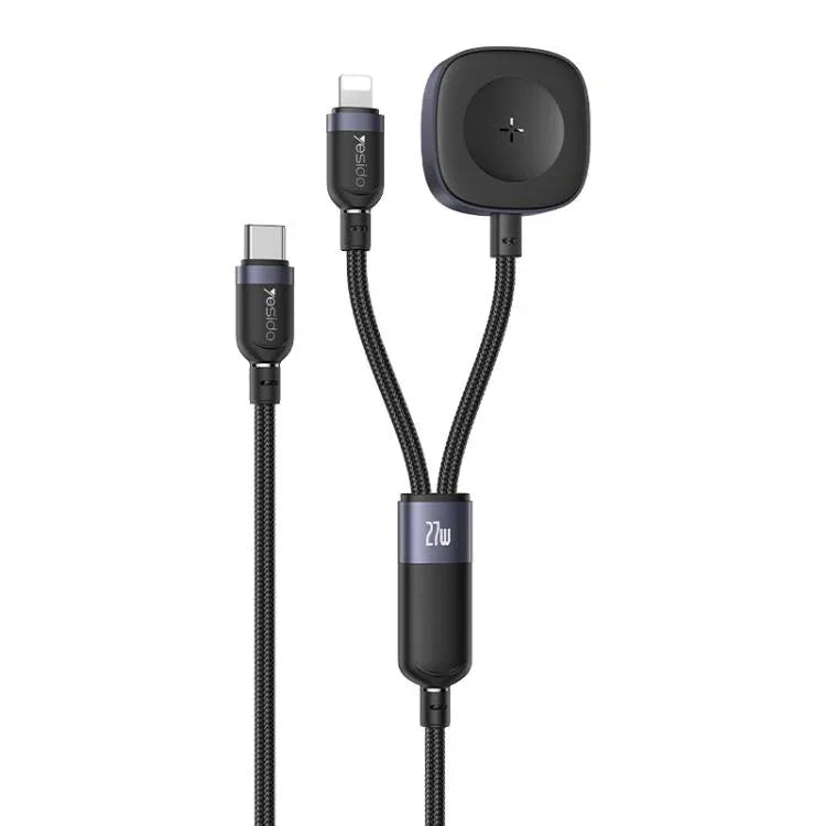 Cabo de Carregamento 2 em 1 Yesido CA136L 27W USB-C / Tipo-C para 8 Pinos & iWatch, CA136L
