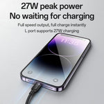 Cabo de Carregamento 2 em 1 Yesido CA136L 27W USB-C / Tipo-C para 8 Pinos & iWatch, CA136L