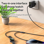 Cabo de Carregamento 2 em 1 Yesido CA136L 27W USB-C / Tipo-C para 8 Pinos & iWatch, CA136L