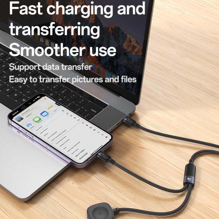 Cabo de Carregamento 2 em 1 Yesido CA136L 27W USB-C / Tipo-C para 8 Pinos & iWatch, CA136L