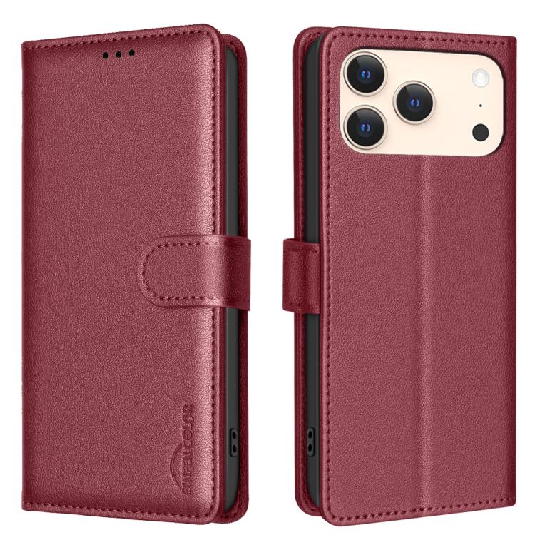Capa de telemóvel em pele com textura de lichia e proteção anti-roubo RFID, para iPhone 17 Pro Max, para iPhone 17 Pro, para iPhone 17, para iPhone Air