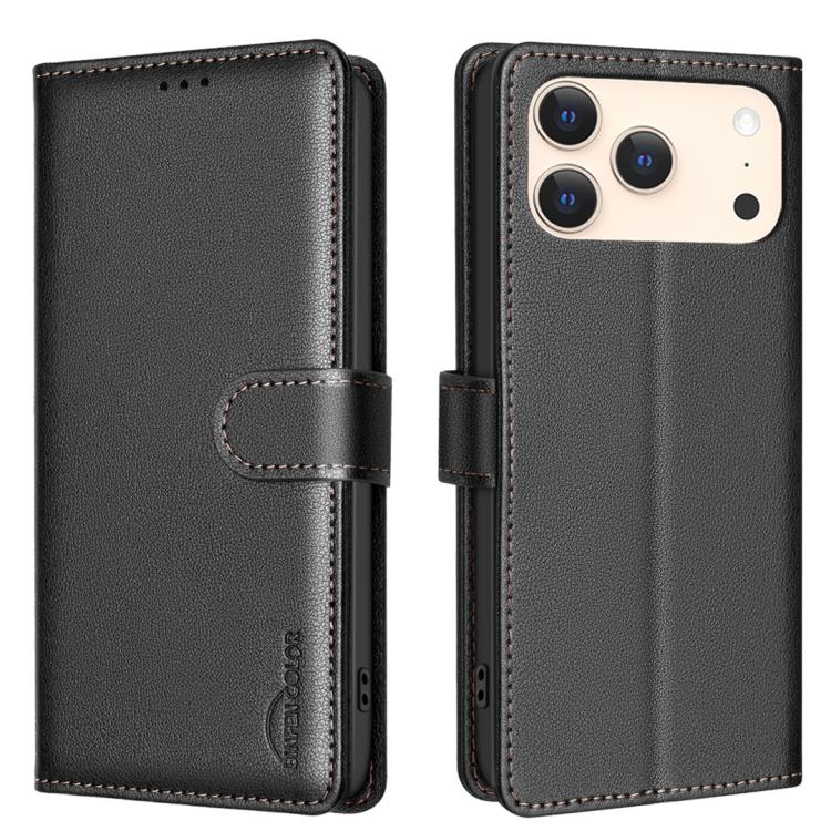 Capa de telemóvel em pele com textura de lichia e proteção anti-roubo RFID, para iPhone 17 Pro Max, para iPhone 17 Pro, para iPhone 17, para iPhone Air