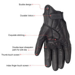 Luvas de Motociclismo SOMAN MG-24 em Pele de Carneiro Luvas Retro com Ecrã Tátil para Condução Fora de Estrada, M, L, XL, XXL