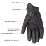 Luvas de Motociclismo SOMAN MG-24 em Pele de Carneiro Luvas Retro com Ecrã Tátil para Condução Fora de Estrada, M, L, XL, XXL
