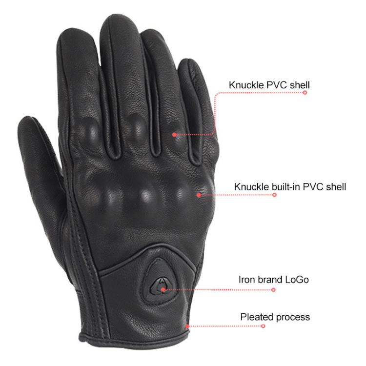 Luvas de Motociclismo SOMAN MG-24 em Pele de Carneiro Luvas Retro com Ecrã Tátil para Condução Fora de Estrada, M, L, XL, XXL