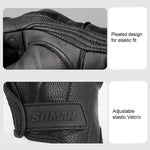 Luvas de Motociclismo SOMAN MG-24 em Pele de Carneiro Luvas Retro com Ecrã Tátil para Condução Fora de Estrada, M, L, XL, XXL