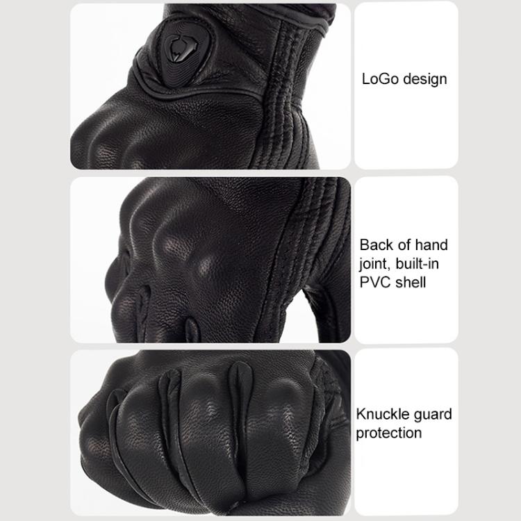 Luvas de Motociclismo SOMAN MG-24 em Pele de Carneiro Luvas Retro com Ecrã Tátil para Condução Fora de Estrada, M, L, XL, XXL